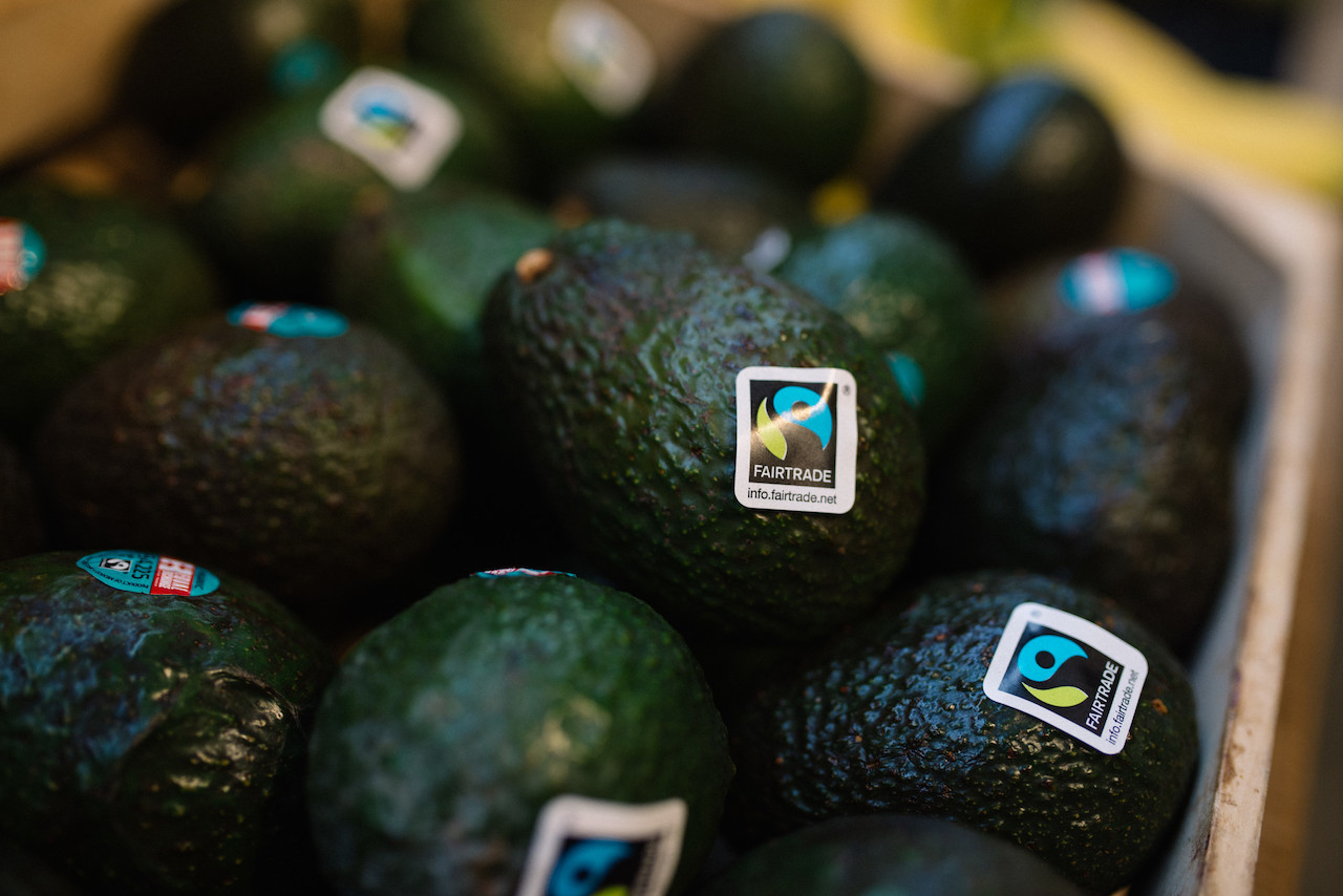 Commercial photos shot in a grocery store of Fairtrade products.