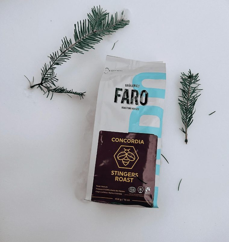 A bag of Stingers Roast coffee